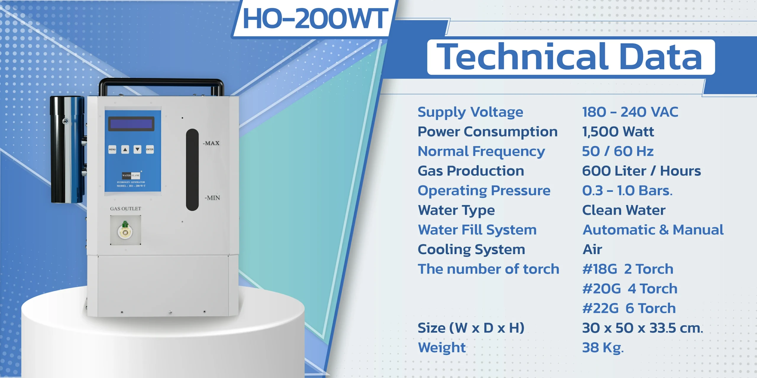 Hydrogen generator HO-200 WT